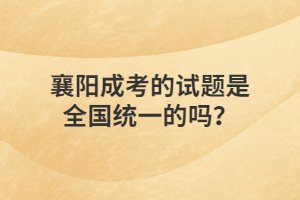 襄阳成考的试题是全国统一的吗？