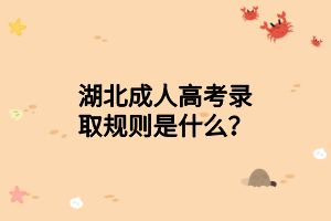 湖北成人高考录取规则是什么？