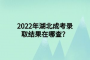 2022年湖北成考录取结果在哪查？