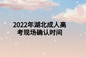 2022年湖北成人高考现场确认时间