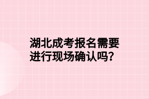 湖北成考报名需要进行现场确认吗？