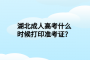 湖北成人高考什么时候打印准考证？