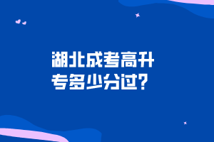 湖北成考高升专多少分过？