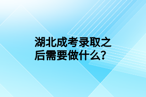 湖北成考录取之后需要做什么？