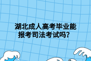 湖北成人高考毕业能报考司法考试吗？