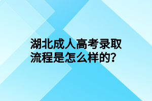 报名湖北成人高考需要准备哪些材料？