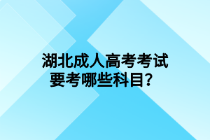 湖北成人高考考试要考哪些科目？