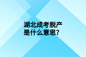 湖北成考脱产是什么意思？