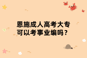 恩施成人高考大专可以考事业编吗？