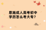 恩施成人高考初中学历怎么考大专？