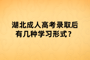 湖北成人高考录取后有几种学习形式？