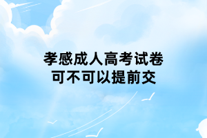 孝感成人高考试卷可不可以提前交