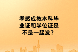 孝感成教本科毕业证和学位证是不是一起发？