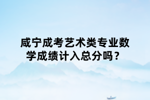 咸宁成考艺术类专业数学成绩计入总分吗？