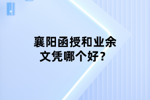 襄阳函授和业余文凭哪个好？