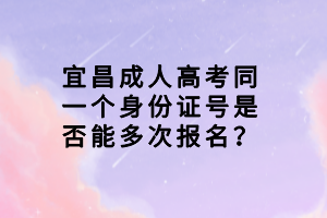 宜昌成人高考同一个身份证号是否能多次报名？