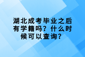 湖北成考毕业之后有学籍吗？什么时候可以查询？