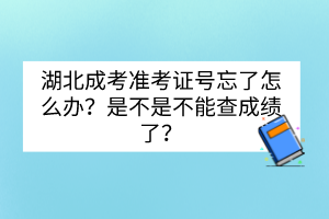 湖北成考准考证号忘了怎么办？是不是不能查成绩了？