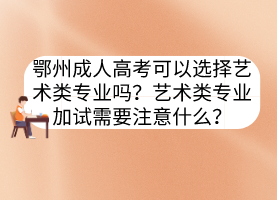 鄂州成人高考可以选择艺术类专业吗？艺术类专业加试需要注意什么？