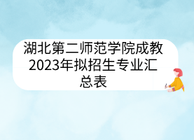 湖北第二师范学院成教2023年拟招生专业汇总表