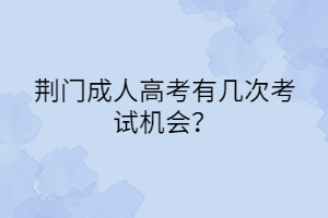 荆门成人高考有几次考试机会？