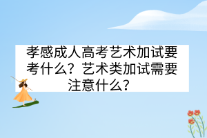 孝感成人高考艺术加试要考什么？艺术类加试需要注意什么？