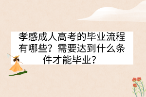 孝感成人高考的毕业流程有哪些？需要达到什么条件才能毕业？