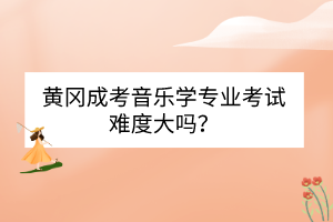 黄冈成考音乐学专业考试难度大吗？