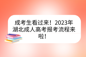 成考生看过来！2023年湖北成人高考报考流程来啦！