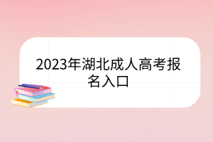 2023年湖北成人高考报名入口