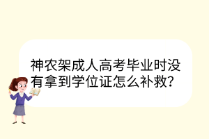 神农架成人高考毕业时没有拿到学位证怎么补救？