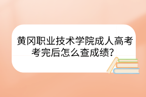 黄冈职业技术学院成人高考考完后怎么查成绩？