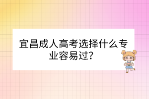 宜昌成人高考选择什么专业容易过？