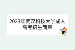 2023年武汉科技大学成人高考招生简章