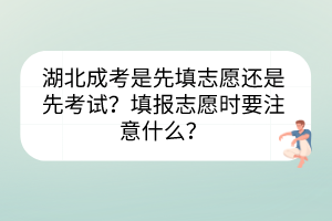 湖北成考是先填志愿还是先考试？填报志愿时要注意什么？