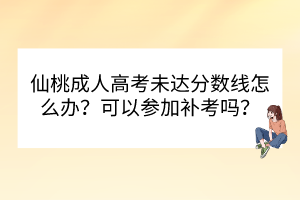 仙桃成人高考未达分数线怎么办？可以参加补考吗？