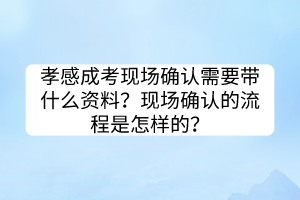 孝感成考现场确认需要带什么资料？现场确认的流程是怎样的？