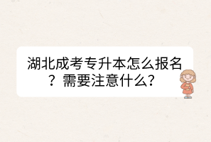 湖北成考专升本怎么报名？需要注意什么？