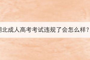 湖北成人高考考试违规了会怎么样？