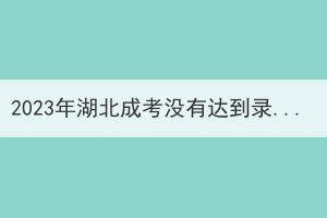 2023年湖北成考没有达到录取分数线还可以再录取吗？