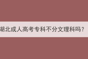 湖北成人高考专科不分文理科吗？