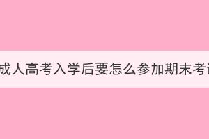 湖北成人高考入学后要怎么参加期末考试？