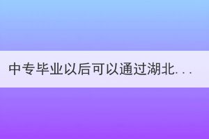 中专毕业以后可以通过湖北成教去全日制学校吗？