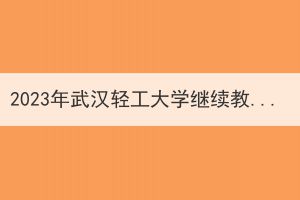 2023年武汉轻工大学继续教育本科生申请学位外语报名及考试工作通知