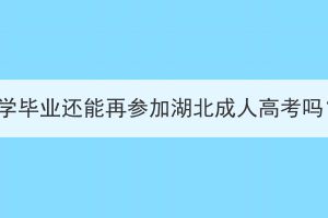 大学毕业还能再参加湖北成人高考吗？