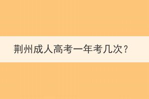 荆州成人高考一年考几次？