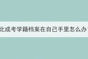 湖北成考学籍档案在自己手里怎么办？