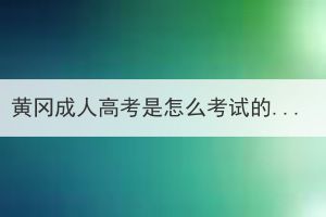 黄冈成人高考是怎么考试的？一年可以考几次？