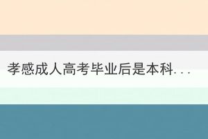 孝感成人高考毕业后是本科学历吗？