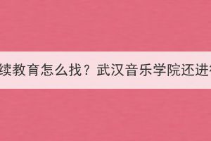 武汉音乐学院继续教育怎么找？武汉音乐学院还进行湖北成考吗？